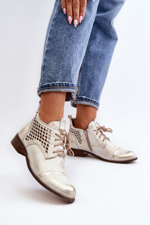 Zazoo 2878 Nízka Prelamované čižmy Kožené Dámske strieborná farba Zazoo 2878 Nízka Prelamované čižmy Kožené Dámske strieborná farba