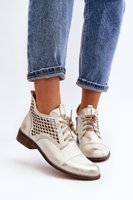 Zazoo 2878 Nízka Prelamované čižmy Kožené Dámske strieborná farba Zazoo 2878 Nízka Prelamované čižmy Kožené Dámske strieborná farba