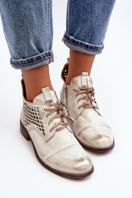 Zazoo 2878 Nízka Prelamované čižmy Kožené Dámske strieborná farba Zazoo 2878 Nízka Prelamované čižmy Kožené Dámske strieborná farba