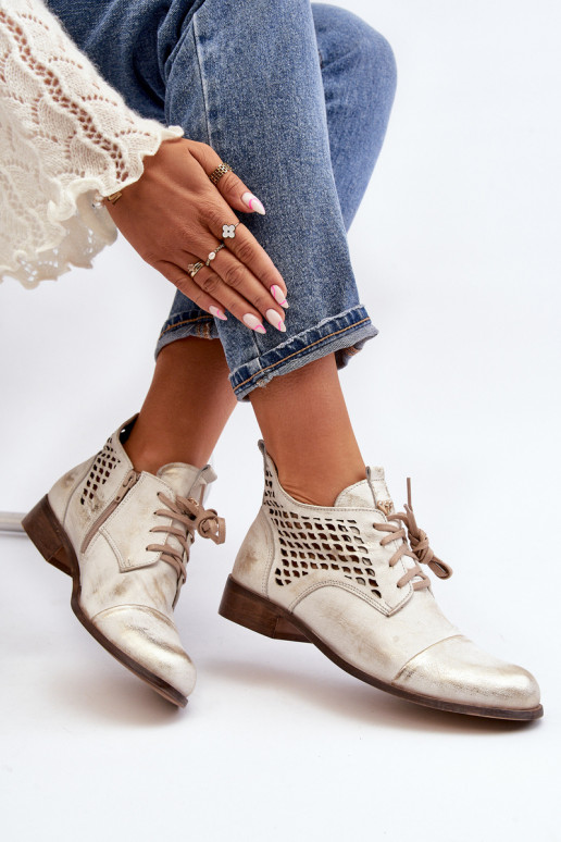 Zazoo 2878 Nízka Prelamované čižmy Kožené Dámske strieborná farba Zazoo 2878 Nízka Prelamované čižmy Kožené Dámske strieborná farba