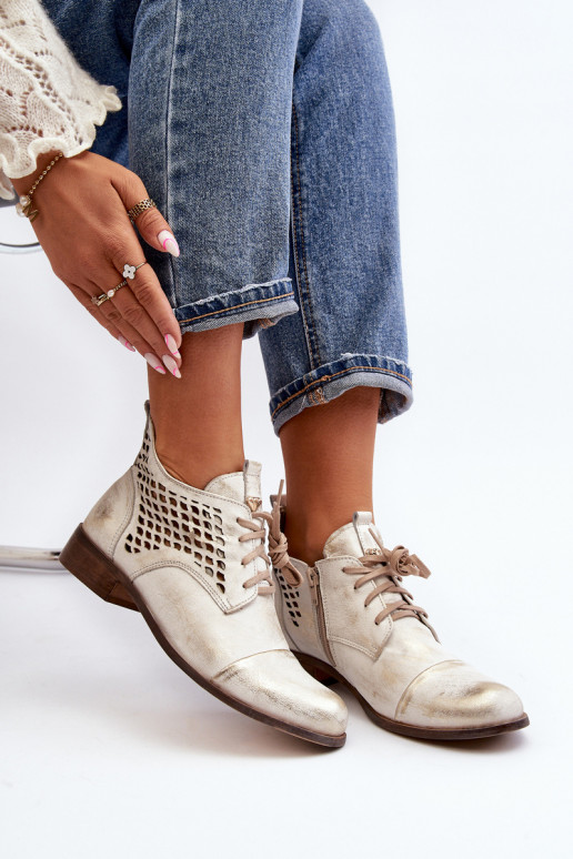 Zazoo 2878 Nízka Prelamované čižmy Kožené Dámske strieborná farba Zazoo 2878 Nízka Prelamované čižmy Kožené Dámske strieborná farba