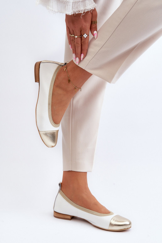 Zazoo 2890 Balerínky biely-zlatej farby