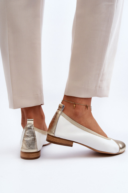 Zazoo 2890 Balerínky biely-zlatej farby