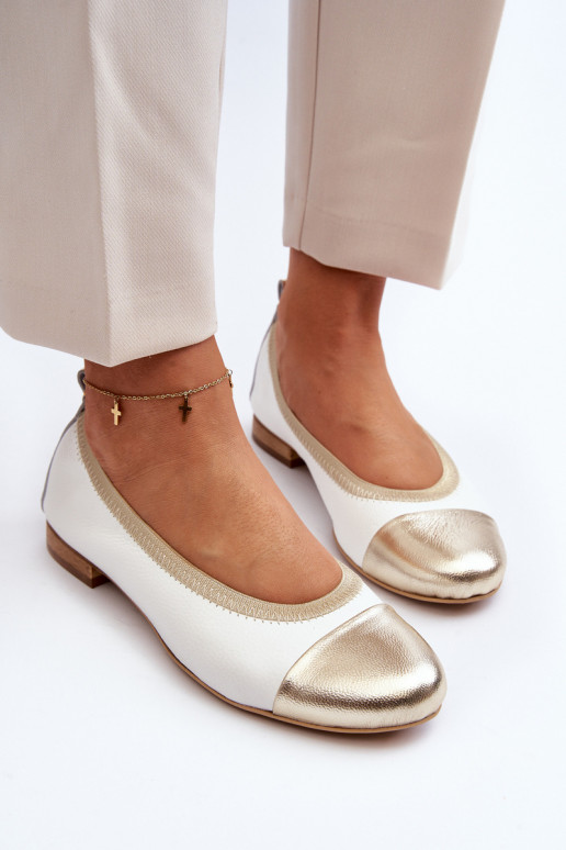 Zazoo 2890 Balerínky biely-zlatej farby
