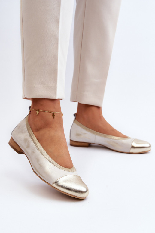 Zazoo 2890 Balerínky zlatej farby Vymazané