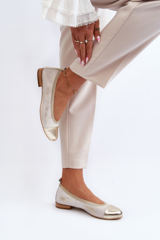 Zazoo 2890 Balerínky zlatej farby Vymazané