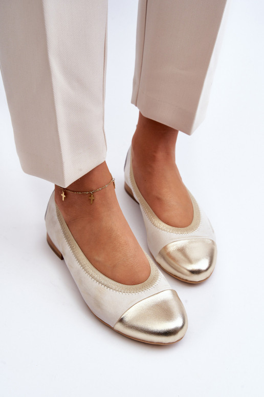 Zazoo 2890 Balerínky zlatej farby Vymazané