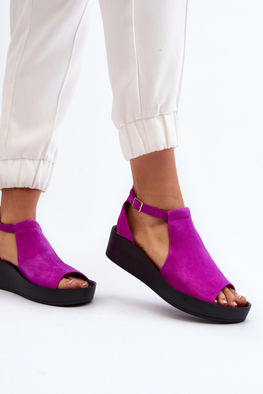 Zazoo 2914 Dámske semišové sandále Ružová