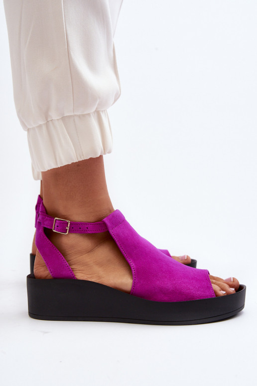 Zazoo 2914 Dámske semišové sandále Ružová