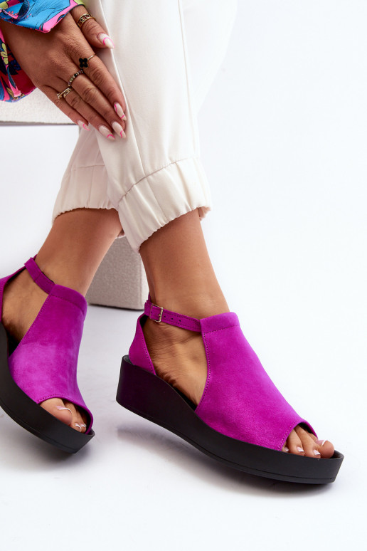 Zazoo 2914 Dámske semišové sandále Ružová