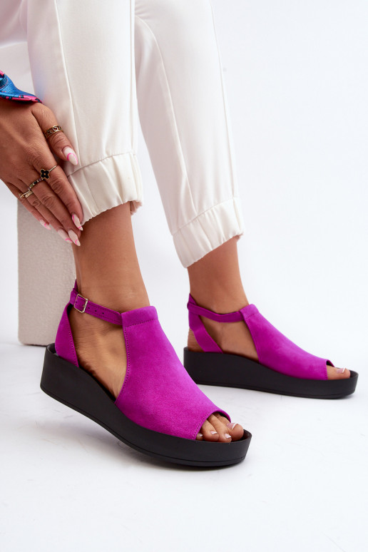 Zazoo 2914 Dámske semišové sandále Ružová