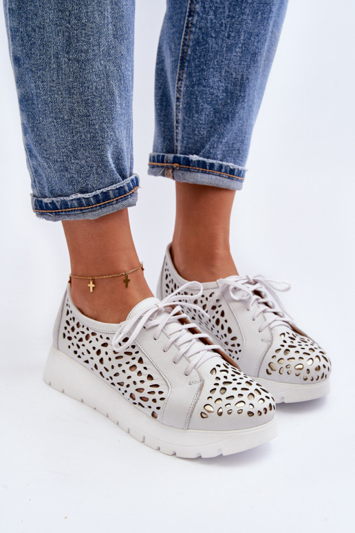 Zazoo 2821 Kožené topánky Dámske s prvkami prelamovania sivá Zazoo 2821 Kožené topánky Dámske s prvkami prelamovania sivá