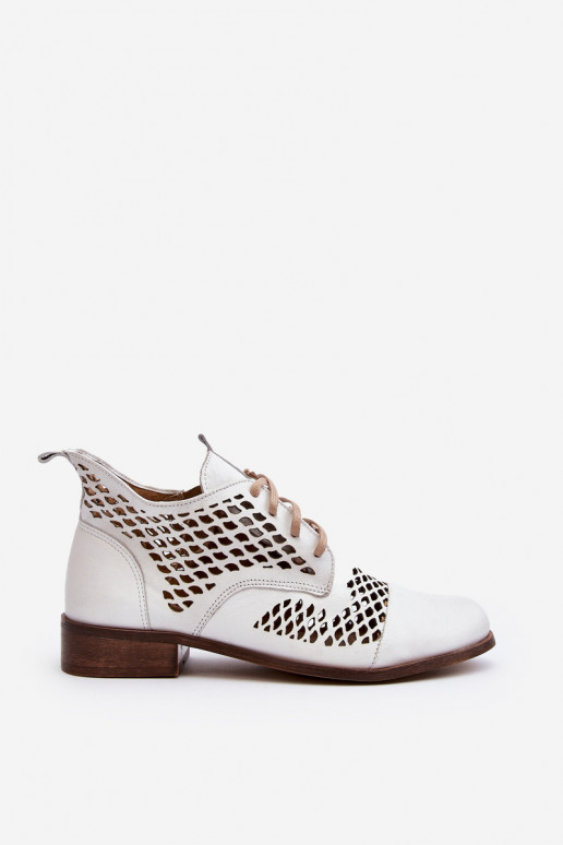 Zazoo 2704 Kožené Prelamované čižmy biela farba Zazoo 2704 Kožené Prelamované čižmy biela farba