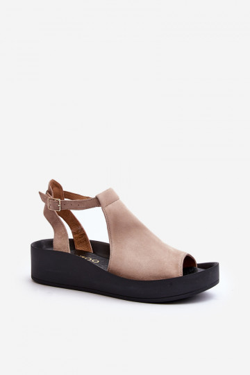 Zazoo 2914 Dámske semišové sandále béžová