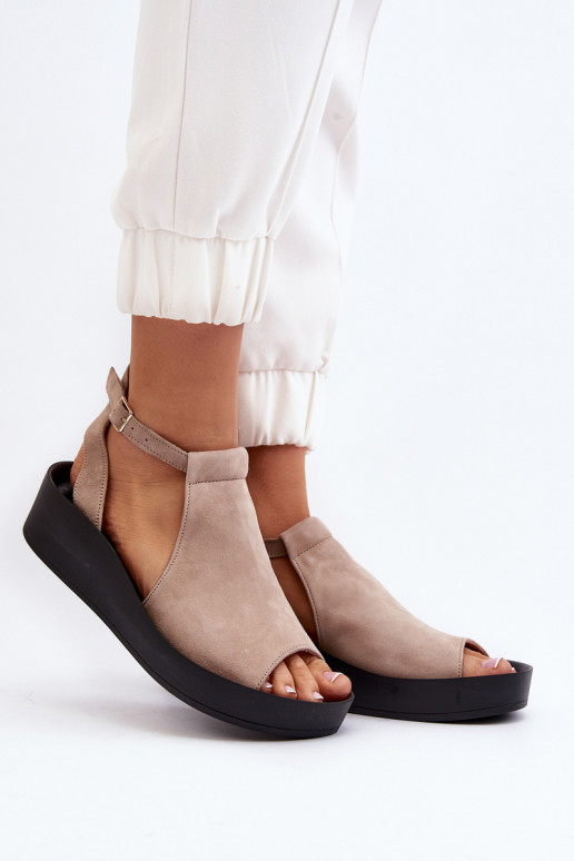 Zazoo 2914 Dámske semišové sandále béžová Zazoo 2914 Dámske semišové sandále béžová