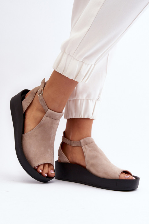 Zazoo 2914 Dámske semišové sandále béžová Zazoo 2914 Dámske semišové sandále béžová