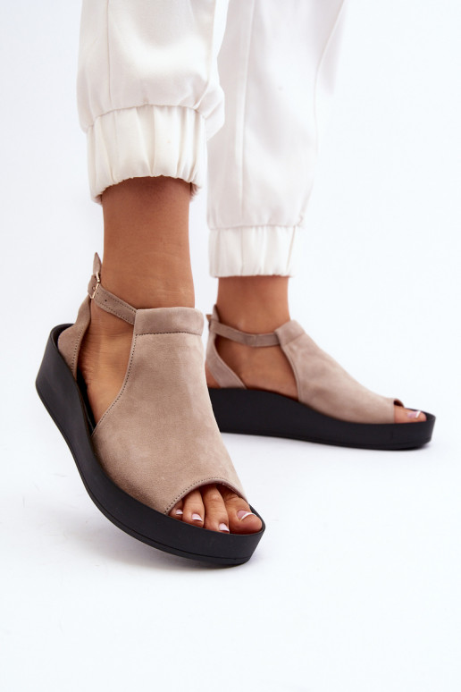 Zazoo 2914 Dámske semišové sandále béžová Zazoo 2914 Dámske semišové sandále béžová