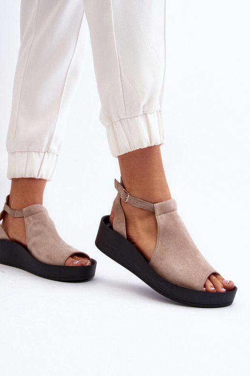 Zazoo 2914 Dámske semišové sandále béžová Zazoo 2914 Dámske semišové sandále béžová