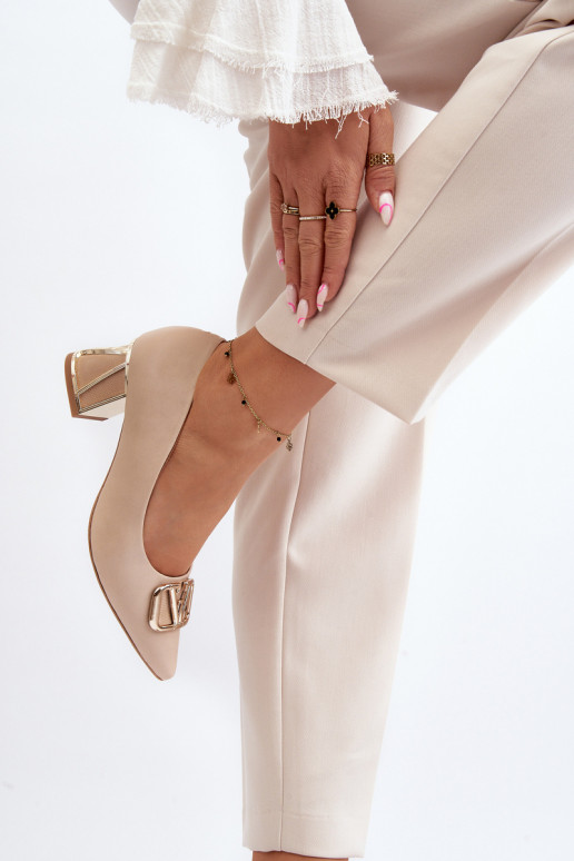 Elegantný štýl Topánky s ozdobami Laura Messi 2740 béžová Elegantný štýl Topánky s ozdobami Laura Messi 2740 béžová