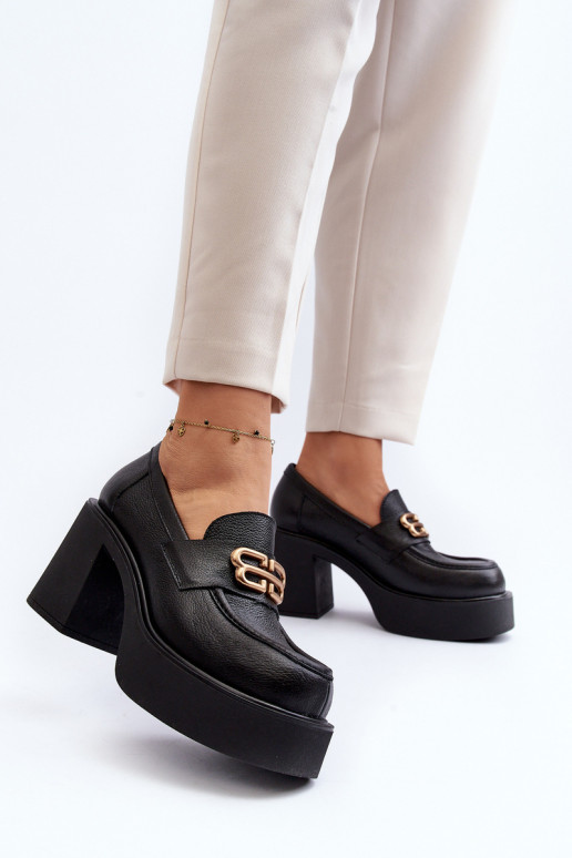 Zazoo 20170 topánky Kožené Dámske s podpätkami čierna Zazoo 20170 topánky Kožené Dámske s podpätkami čierna