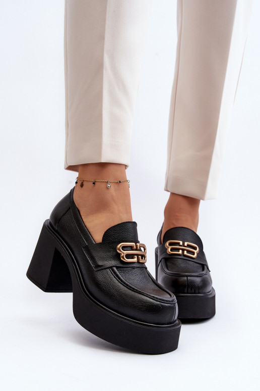 Zazoo 20170 topánky Kožené Dámske s podpätkami čierna Zazoo 20170 topánky Kožené Dámske s podpätkami čierna