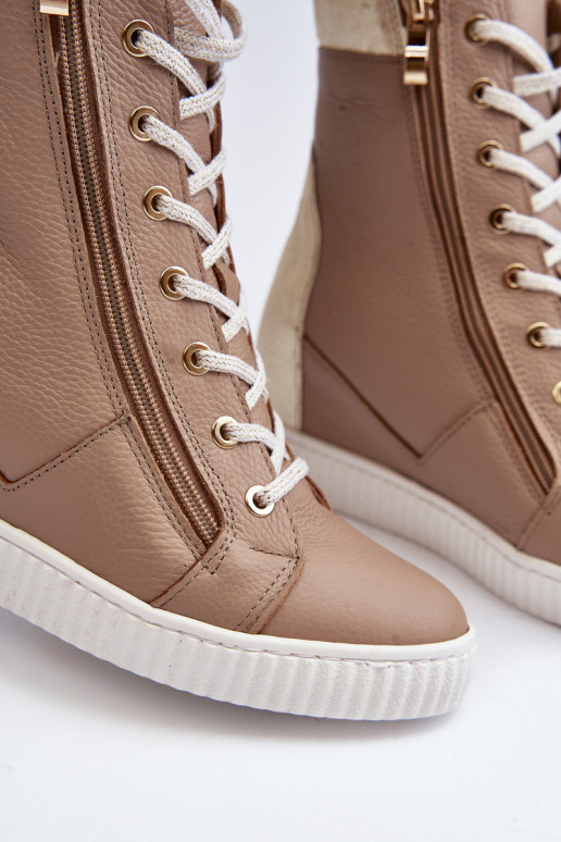 Zazoo 3081 Kožené Bežná obuv Zapnuté INedge béžová