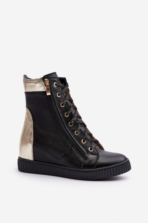 Zazoo 3081 Kožené Bežná obuv Zapnuté INedge čierna