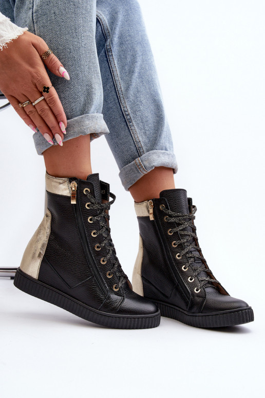 Zazoo 3081 Kožené Bežná obuv Zapnuté INedge čierna