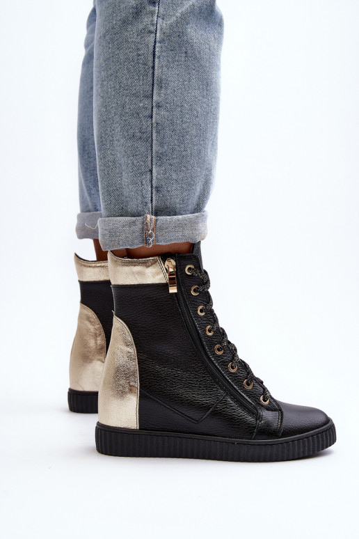 Zazoo 3081 Kožené Bežná obuv Zapnuté INedge čierna