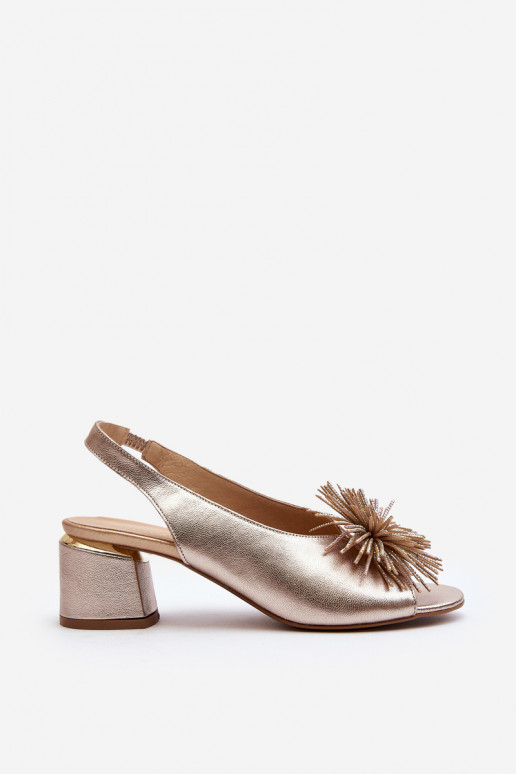 Dámske sandále s ozdobami Laura Messi 2719 zlatej farby Dámske sandále s ozdobami Laura Messi 2719 zlatej farby