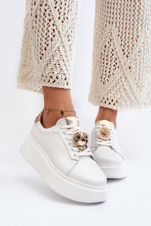 Dámske Kožené Tenisky model obuvi CheBello 4411 biela farba