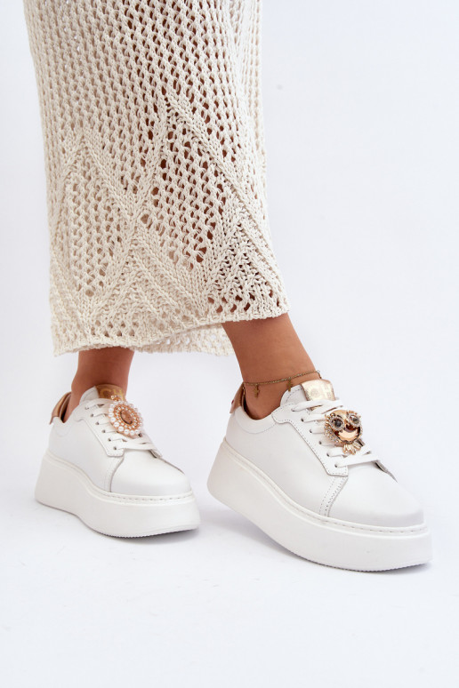 Dámske Kožené Tenisky model obuvi CheBello 4411 biela farba