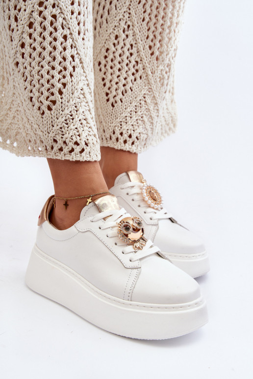 Dámske Kožené Tenisky model obuvi CheBello 4411 biela farba