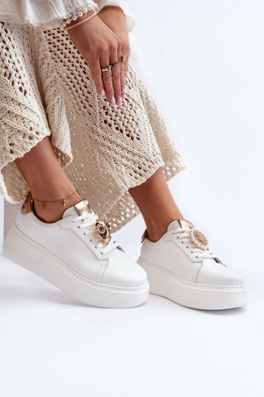 Dámske Kožené Tenisky model obuvi CheBello 4411 biela farba
