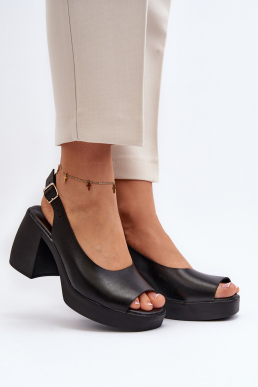 Zazoo 40376 Dámske sandále Zapnuté masívnych opätkoch čierna Zazoo 40376 Dámske sandále Zapnuté masívnych opätkoch čierna