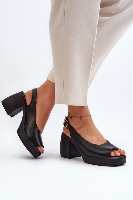 Zazoo 40376 Dámske sandále Zapnuté masívnych opätkoch čierna Zazoo 40376 Dámske sandále Zapnuté masívnych opätkoch čierna