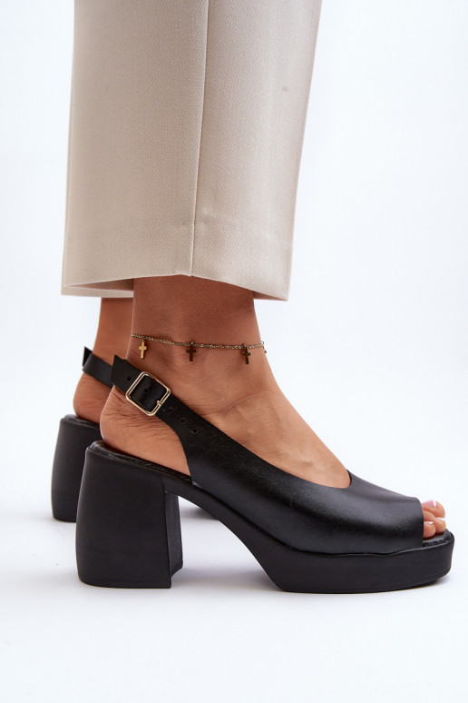 Zazoo 40376 Dámske sandále Zapnuté masívnych opätkoch čierna Zazoo 40376 Dámske sandále Zapnuté masívnych opätkoch čierna