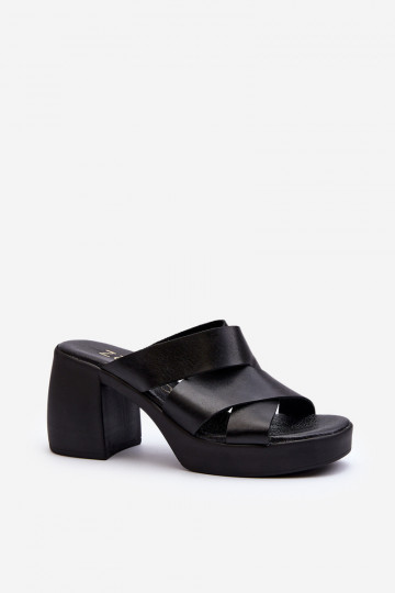 Zazoo 40373 Kožené papuče Zapnuté Klocku čierna 2