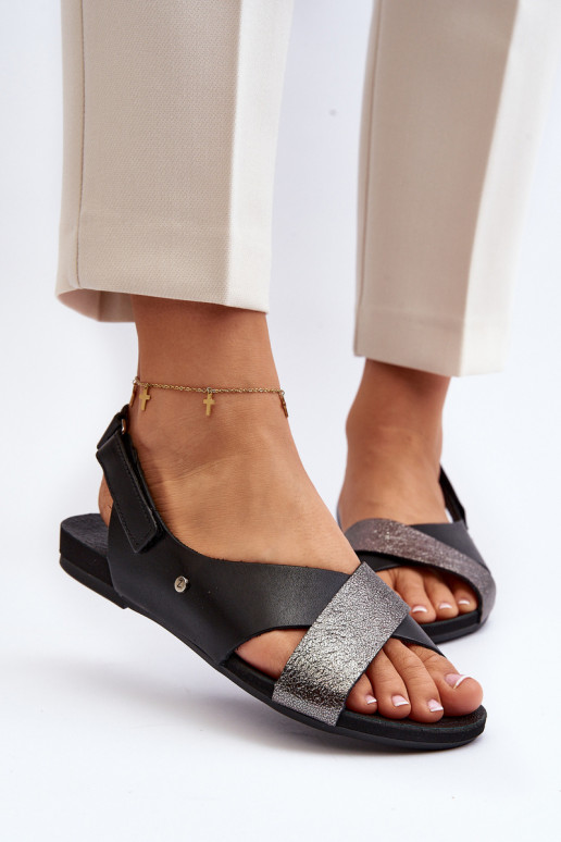 Zazoo 40141 Dámske sandále s lepiacimi spojkami čierna