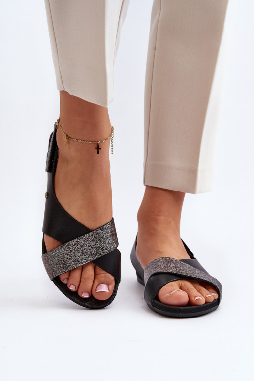 Zazoo 40141 Dámske sandále s lepiacimi spojkami čierna