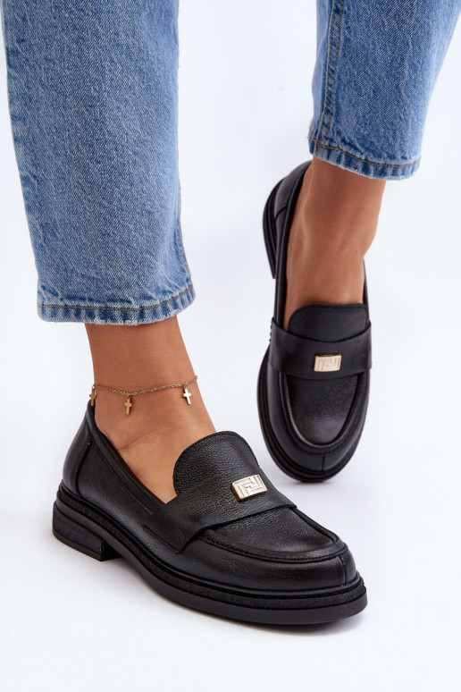 Zazoo 20165 Kožené dámske mokasíny čierna Zazoo 20165 Kožené dámske mokasíny čierna