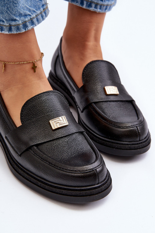 Zazoo 20165 Kožené dámske mokasíny čierna Zazoo 20165 Kožené dámske mokasíny čierna