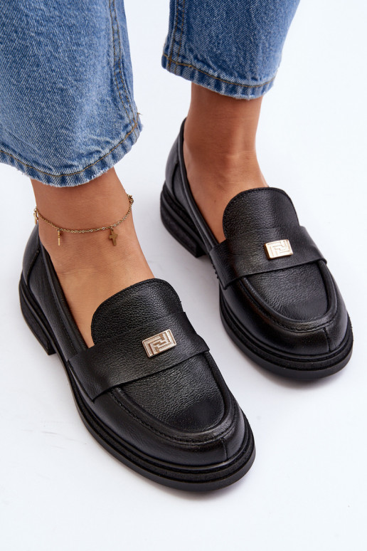 Zazoo 20165 Kožené dámske mokasíny čierna Zazoo 20165 Kožené dámske mokasíny čierna