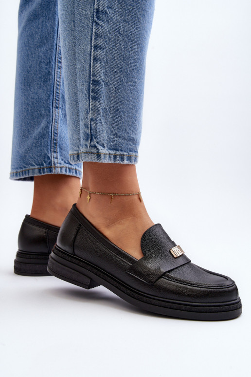 Zazoo 20165 Kožené dámske mokasíny čierna Zazoo 20165 Kožené dámske mokasíny čierna