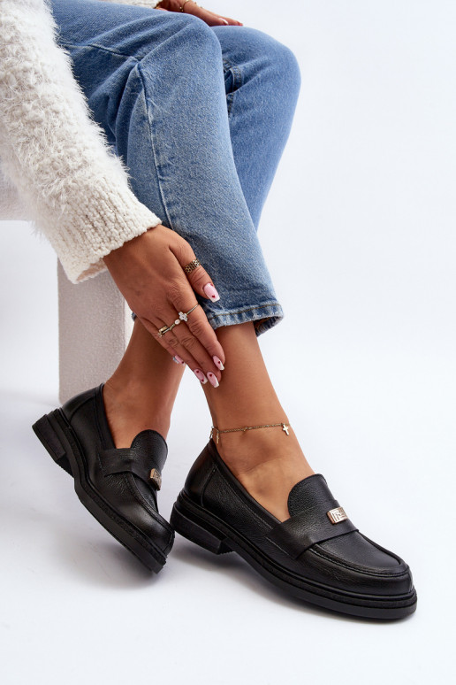 Zazoo 20165 Kožené dámske mokasíny čierna Zazoo 20165 Kožené dámske mokasíny čierna