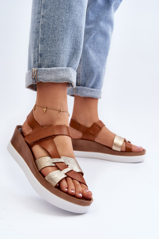 Zazoo 40397 Dámske Dámske sandále s platformou Hnedá farba