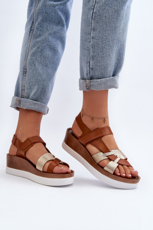 Zazoo 40397 Dámske Dámske sandále s platformou Hnedá farba