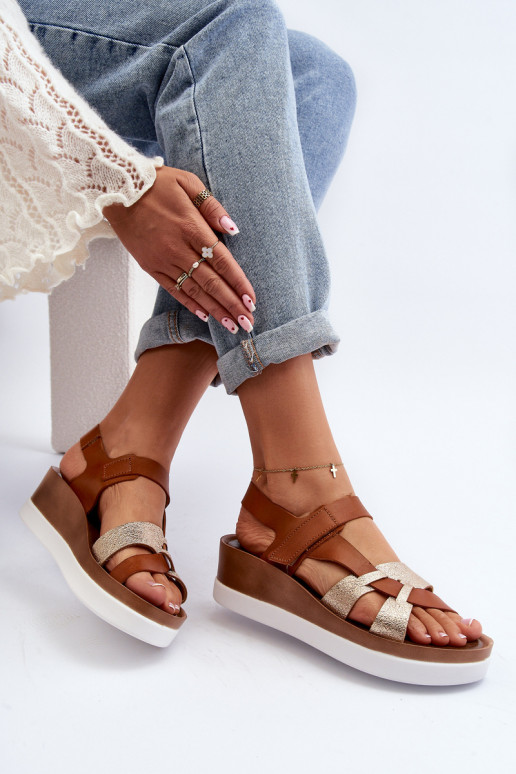 Zazoo 40397 Dámske Dámske sandále s platformou Hnedá farba