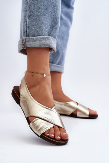 Zazoo 40407 sandále Kožené Dámske zlatej farby