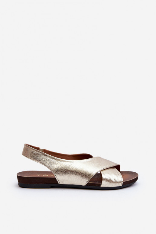 Zazoo 40407 sandále Kožené Dámske zlatej farby Zazoo 40407 sandále Kožené Dámske zlatej farby